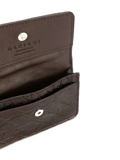 Orciani Crocodile Effect Wallet In Brown