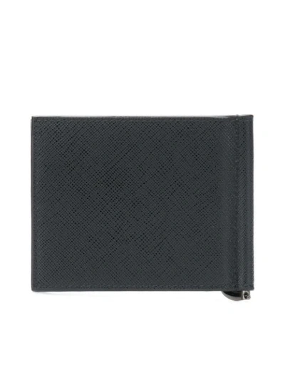 Shop Prada Logo Plaque Billfold Wallet In Black