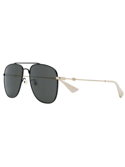 Shop Gucci Aviator-frame Sunglasses In Black