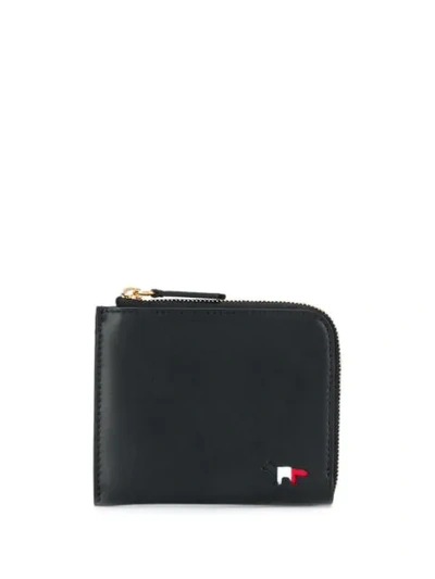 Shop Maison Kitsuné Logo Printed Wallet In Black