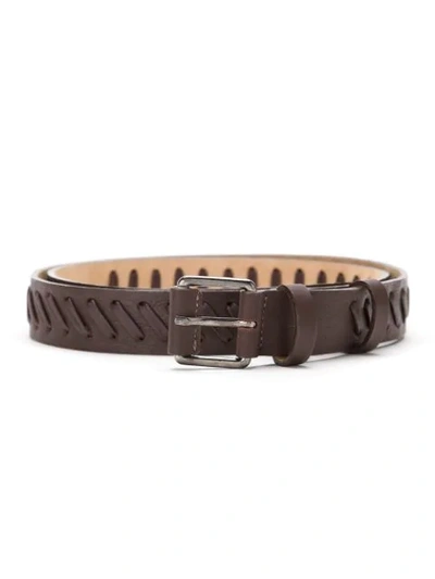 Shop Egrey Large Stitch Belt In Brown