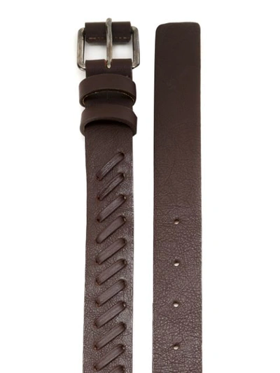 Shop Egrey Large Stitch Belt In Brown