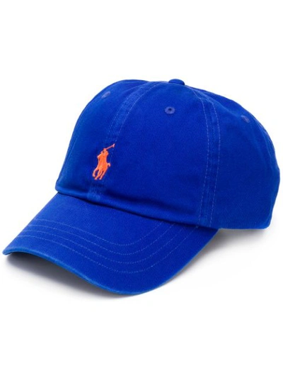Shop Polo Ralph Lauren Logo Cap In Blue