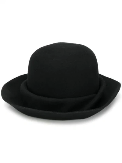 YOHJI YAMAMOTO FOLDED HAT - 黑色