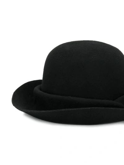 Shop Yohji Yamamoto Folded Hat In Black