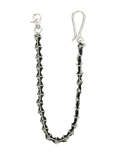 Shop Andrea D'amico Twisted Mixed Material Bracelet - Black