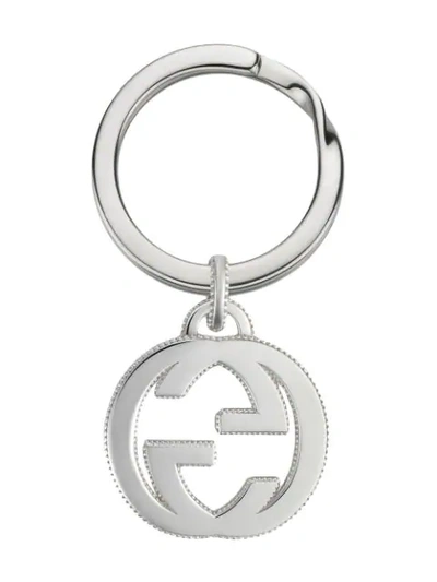 Shop Gucci Interlocking G Keychain In Silver In Metallic