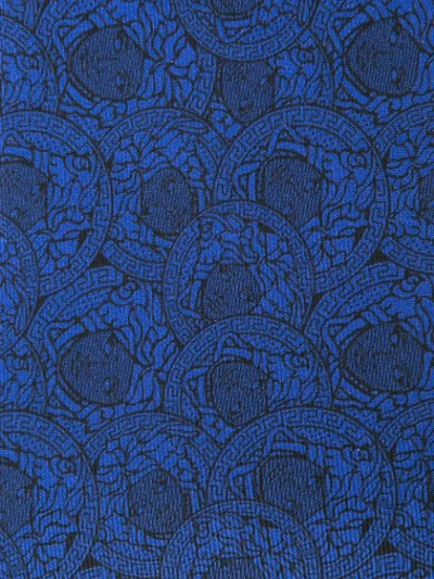 Shop Versace Medusa Print Tie In Blue