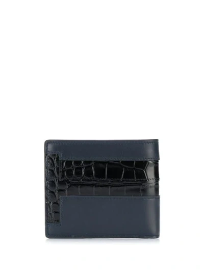 Shop Tod's Croc Bifold Wallet In 178l Navy Black
