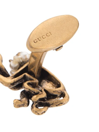 Shop Gucci Monkey Cufflinks In Metallic