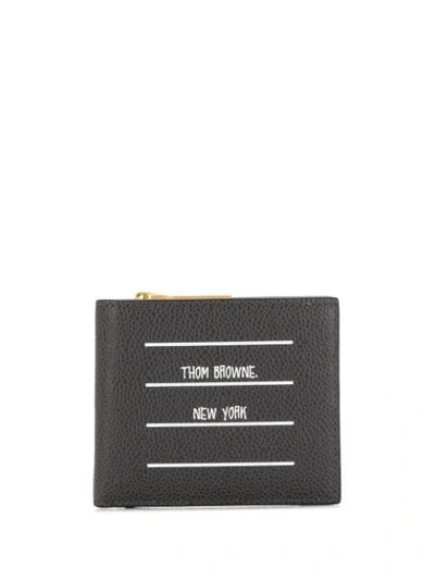 Shop Thom Browne Paper Label Bi-fold Wallet In Grey