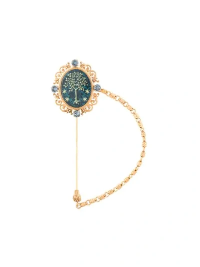 Shop Dolce & Gabbana Pin Brooch In Gold