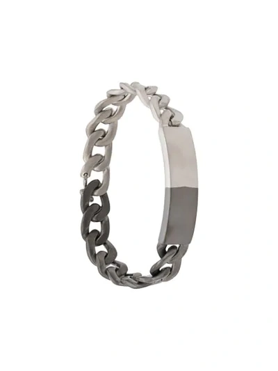 Shop Maison Margiela Two-tone Chain Bracelet In Grey