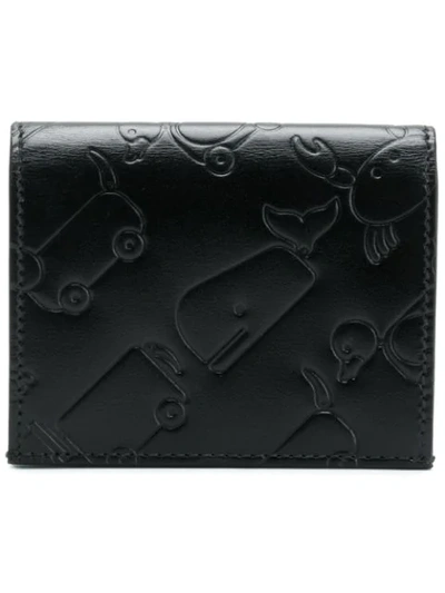 Shop Thom Browne Embossed Leather Toy Icon Double Cardholder In Black