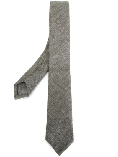 Shop Thom Browne Woven Tie In Grey