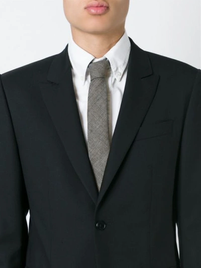 Shop Thom Browne Woven Tie In Grey