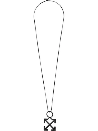 Shop Off-white Arrow Necklace In Black