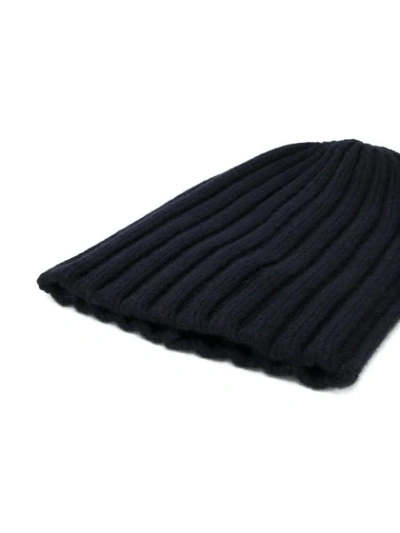 Shop Laneus Knitted Beanie Hat In 99 Nero