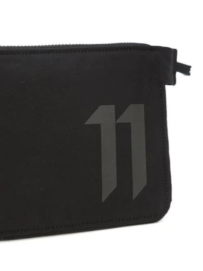 Shop 11 By Boris Bidjan Saberi Logo Print Zipped Wallet In Black