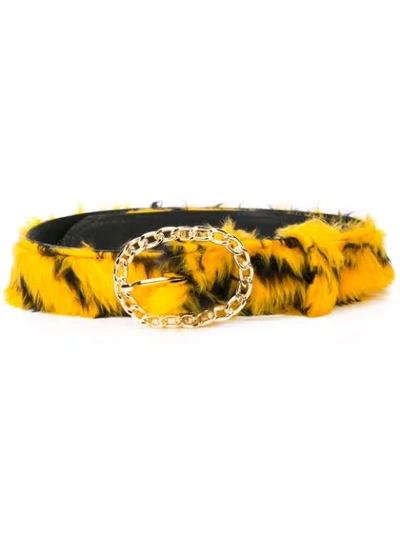 Shop Martine Rose Faux Fur Tiger Print Belt