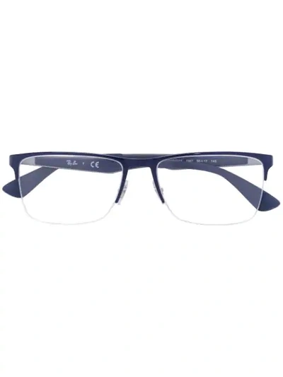 Ray Ban Square Frame Glasses In Blue