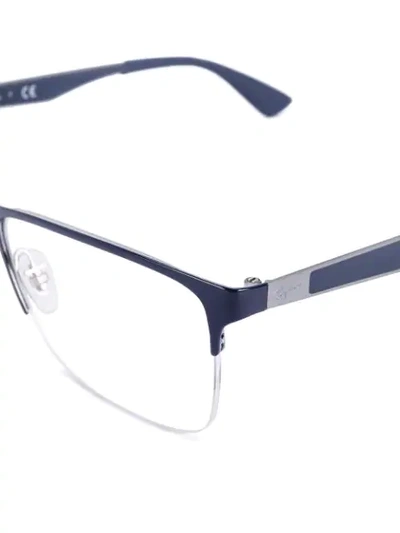 Ray Ban Square Frame Glasses In Blue