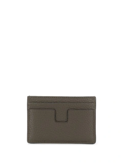 Shop Tom Ford Pebbled Texture Card Holder In Brown
