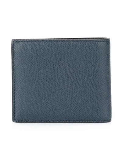 Shop Valextra Textured Billfold Wallet In Blue