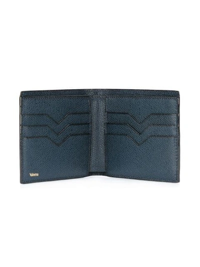 Shop Valextra Textured Billfold Wallet In Blue