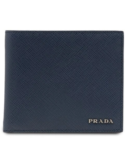 Shop Prada Contrast Bi-fold Wallet - Blue