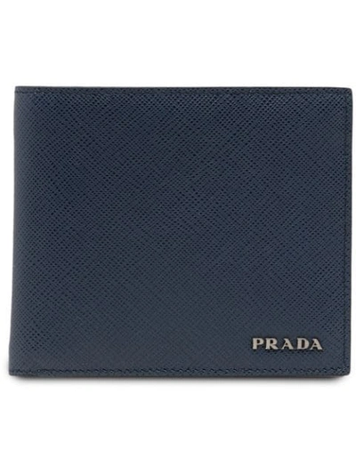 Prada Contrast Bi-fold Wallet - Blue In Blue