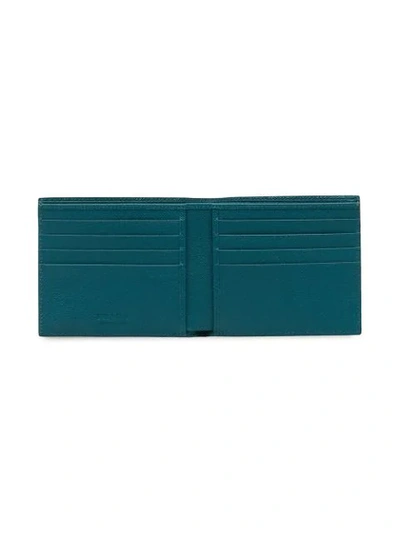 Shop Prada Contrast Bi-fold Wallet - Blue