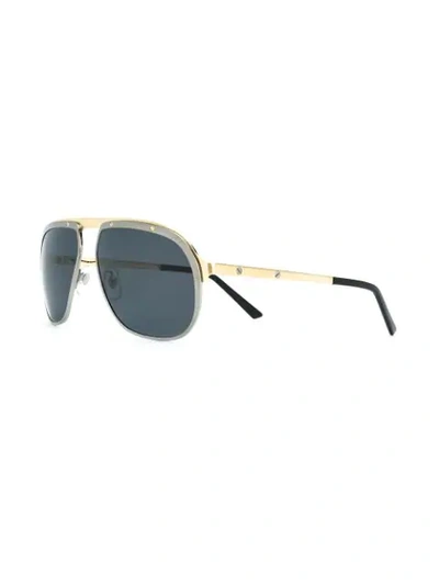 Shop Cartier Santos De  Sunglasses In Black