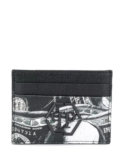 Shop Philipp Plein Money Print Cardholder In Black