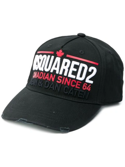 Shop Dsquared2 Logo Embroidered Cap In Black