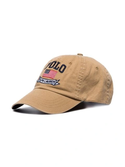 Shop Polo Ralph Lauren Logo-embroidered Baseball Cap In Neutrals