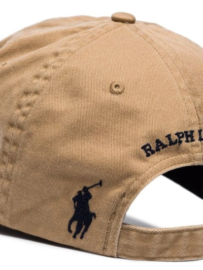 Shop Polo Ralph Lauren Logo-embroidered Baseball Cap In Neutrals