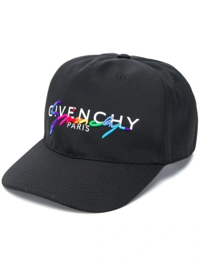 GIVENCHY RAINBOW LOGO CAP - 黑色