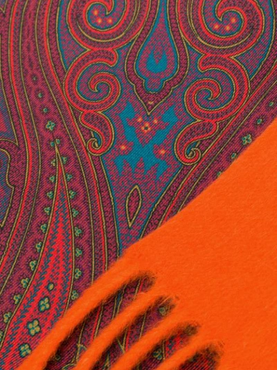 Shop Etro Paisley Print Scarf In Orange