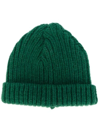 Shop Marni Ribbed Beanie Hat - Green