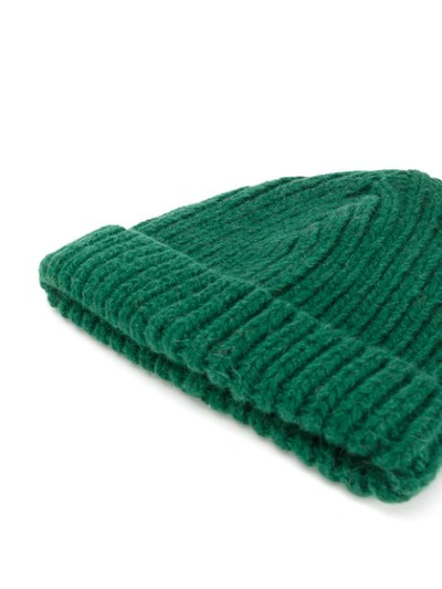 Shop Marni Ribbed Beanie Hat - Green