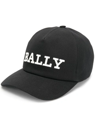 Shop Bally Embroidered Logo Cap In Black