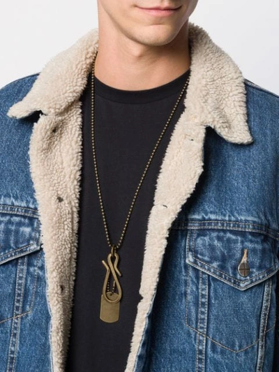 Shop Dsquared2 Dog Tag Necklace In Gold