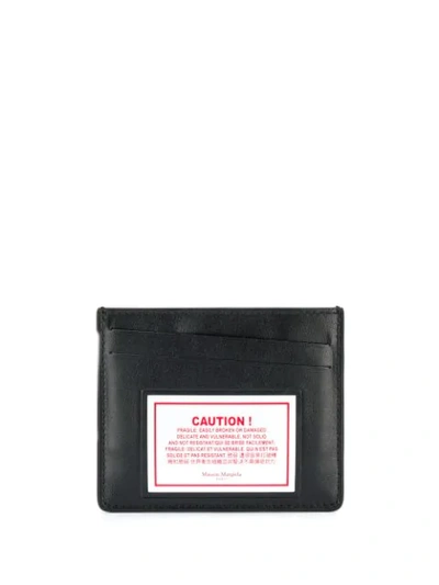 MAISON MARGIELA COMPACT 'CAUTION' CARDHOLDER - 黑色