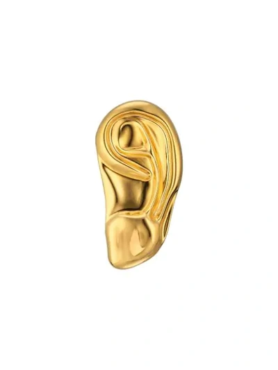 Shop Gucci Ear Shaped Earring In Gold