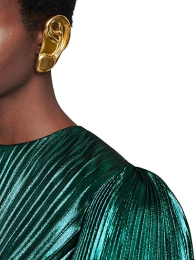 Shop Gucci Ear Shaped Earring In Gold