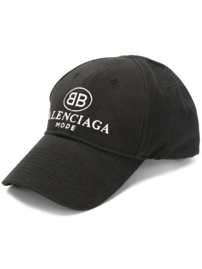 Shop Balenciaga Embro Bb Cap - Black
