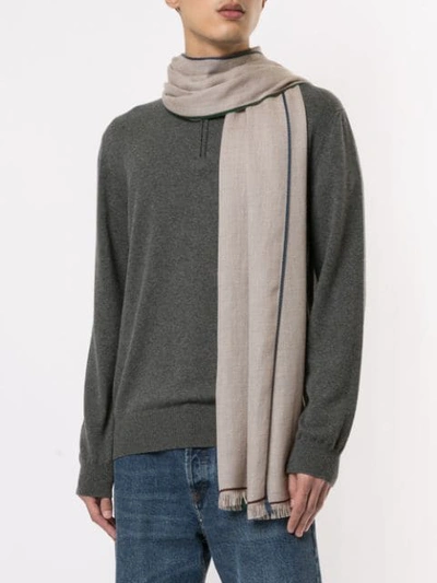 Shop Loro Piana Four In Hand Cashmere Scarf In Grey