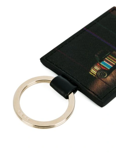 Shop Paul Smith Mini Print Keyring In Black