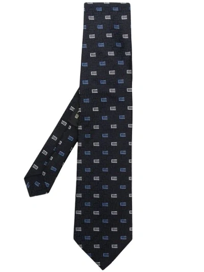 Shop Etro Printed Design Tie In Blue